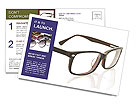Modern Eyeglasses In Close-Up On A White Background Postcard Template