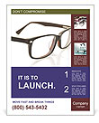 Modern Eyeglasses In Close-Up On A White Background Poster Template
