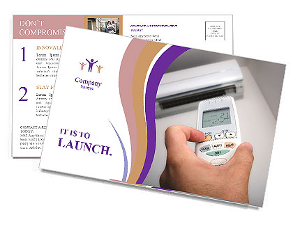 Closeup view about using some appliance such as air condition Postcard Template