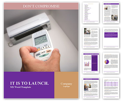 Closeup view about using some appliance such as air condition Word Template