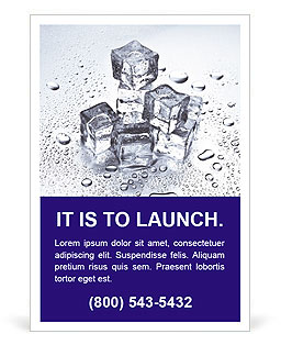 Ice For Cocktail Ad Template