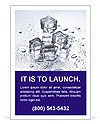 Ice For Cocktail Ad Template