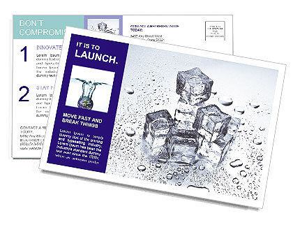 Ice For Cocktail Postcard Template