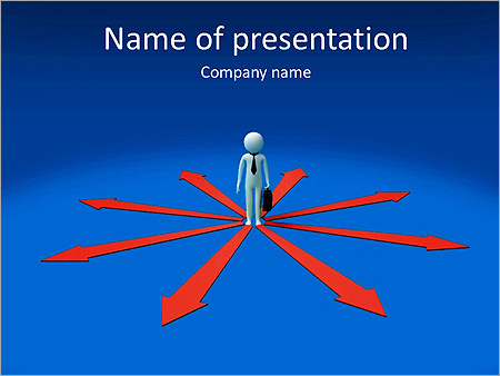 Businessman In Center Point Animated PowerPoint Template