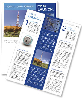 Mountain Cow In Vicinity Of Communication Tower Featuring Antennas And Dishes Newsletter Template