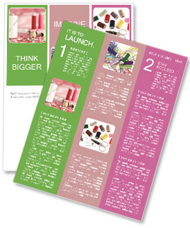 Red And White Sewing Kit With Cottons, Pins, And Thimble On A Pink Background. Newsletter Template