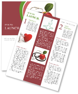 White Background With Apple And Stethoscope: A Perfect Health Combo Newsletter Template