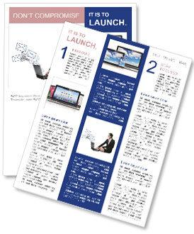 Caucasian Female Entrepreneur Utilizes Laptop For Email Communication Newsletter Template