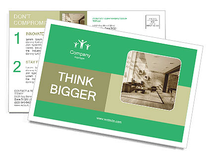 High-End Hi-Tech Interior Design With Ultra-Modern Touch And Tall Wall Postcard Template