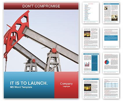 Close-Up Of Lukoil's Oil Production Pumps In Russia: Equipment For Oil Production Word Template