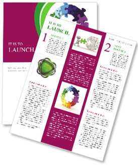 Colorful 3D Puzzle Chart Wheel: A Visual Representation Of Information Newsletter Template