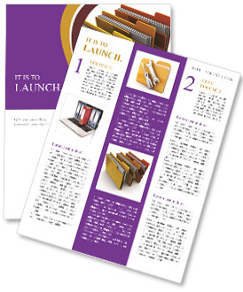 White Background 3D Illustration Of Three Folders Newsletter Template