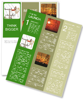 Power Line Repair: Electrician Perched On Tower Pole Fixes Wire Newsletter Template