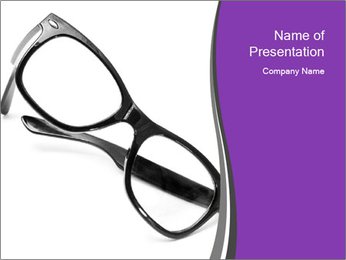 White Background With Black Glasses: A Minimalist And Stylish Combination PowerPoint Template