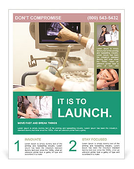 Ultrasonic Scan For Prenatal Examination Of The Abdomen In Pregnancy Flyer Template