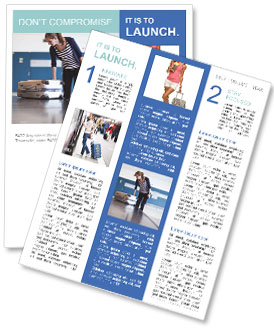 Airport Baggage Reclaim - Young Woman Picking Up Suitcase From Carousel (Colorized Photo) Newsletter Template