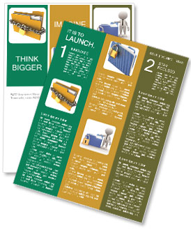 Isolated 3D Illustration Of A Secure Folder Locked With Password On White Background Newsletter Template