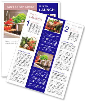 Close-Up Shots Of Cooking In The Kitchen For A Healthy Diet Newsletter Template