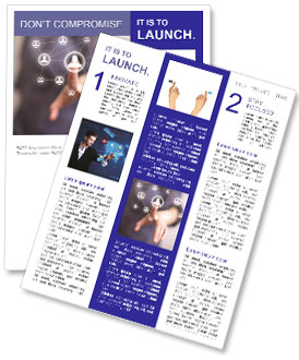 Effective Ways To Boost Social Media Presence: Tips For Pressing Social Media Icons With Woman's Hand Newsletter Template