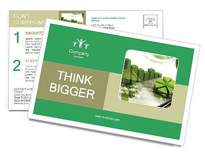 3D Digital Illustration Of A Business Graph For Effective Data Visualization Postcard Template