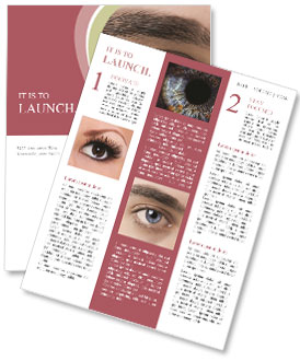 Intense Close-Up Shot Of Youthful Man's Blue Eyes Newsletter Template