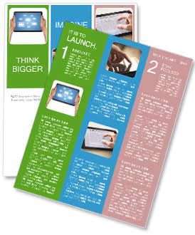 Isolated White Background Image Of A Man's Hand Holding A Touchpad Pc With Email Icons Newsletter Template