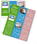 Isolated White Background Image Of A Man's Hand Holding A Touchpad Pc With Email Icons Newsletter Template