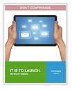 Isolated White Background Image Of A Man's Hand Holding A Touchpad Pc With Email Icons Word Template
