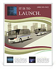 City Bus In Urban Background: A Modern And Abstract View Of The Cityscape Flyer Template