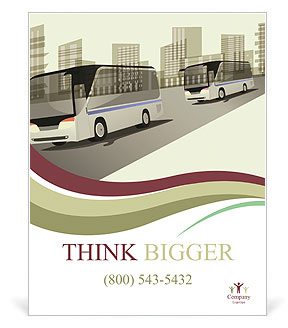 City Bus In Urban Background: A Modern And Abstract View Of The Cityscape Poster Template
