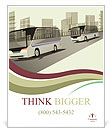 City Bus In Urban Background: A Modern And Abstract View Of The Cityscape Poster Template