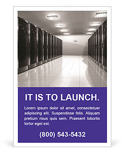 Contemporary Data Center Server Room Interior Design Ad Template