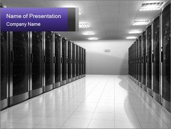 Contemporary Data Center Server Room Interior Design PowerPoint Template