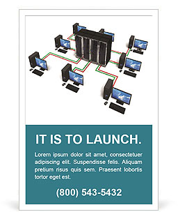 Isolated White Background Illustration Of Network And Internet Communication Concept Ad Template