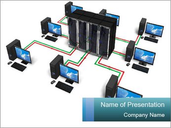 Isolated White Background Illustration Of Network And Internet Communication Concept PowerPoint Template
