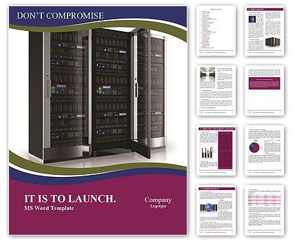 Isolated White Background Server Racks With Single Open Door For Enhanced Accessibility Word Template