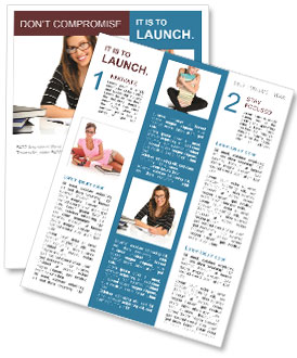 Isolated Studio Shot Of A Productive And Alluring Student Doing Work Newsletter Template