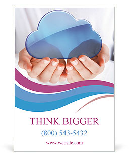 Displaying The Cloud Computing Icon With Hands Ad Template