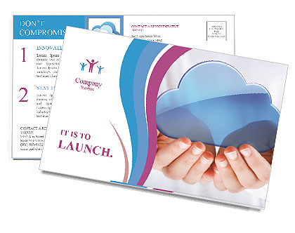 Displaying The Cloud Computing Icon With Hands Postcard Template