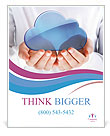 Displaying The Cloud Computing Icon With Hands Poster Template