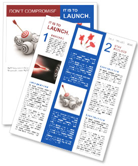 Successful 3D Target Shooting With Arrow: A Business Concept - Isolated On White Newsletter Template