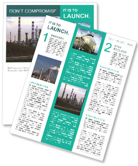 Dawn View Of Oil Refinery Located Adjacent To A Roadway Newsletter Template