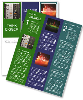 Vector Illustration Of Mixer Board Controls In A Recording Studio Newsletter Template