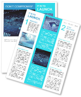 Blue Computer Circuit Board With Shallow Depth Of Field - Part Of A Series. Newsletter Template