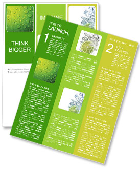 Green Surface With Water Droplets: A Refreshing And Serene Image Newsletter Template