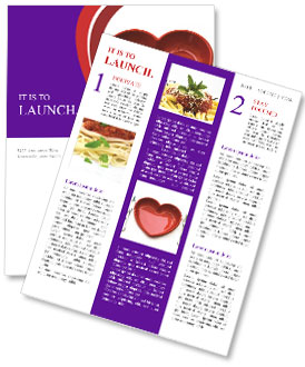 Red Heart Plate With Knife And Fork: A Concept For Heart Health, Isolated On White Background Newsletter Template