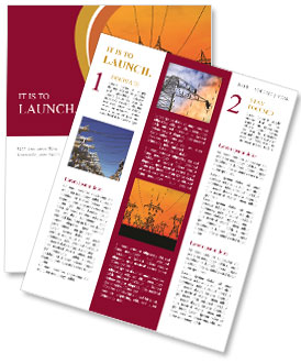 Portfolio Showcase Of 3D Powerlines At Sunrise Newsletter Template