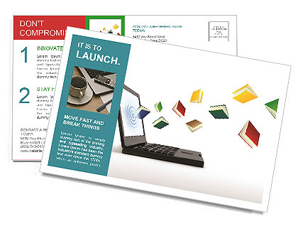 Online Library: Access Books And Resources On The Internet Postcard Template