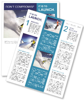 A person riding a snowboard down a snow covered slope Newsletter Template