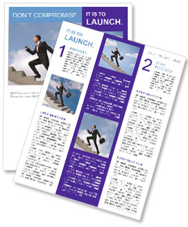 A man in a suit is running up a stair Newsletter Template